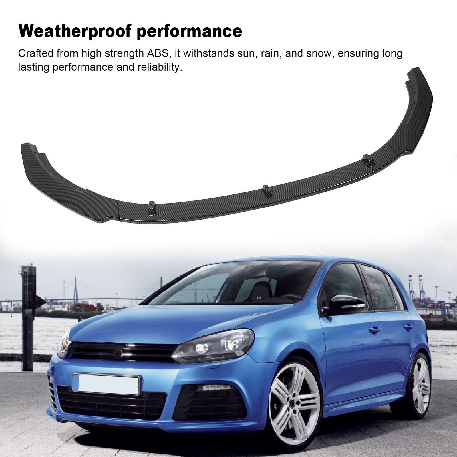 Przedni Zderzak Lip Siler, 3PCS ABS Car Front Drumiper Lip Silera dla Mk6 R20 R 2008-2013, Zastępca Dyfuzora Wargowego, Przednie Zderzak Rozdzielacz Podbródka do Ust Przedni (3)
