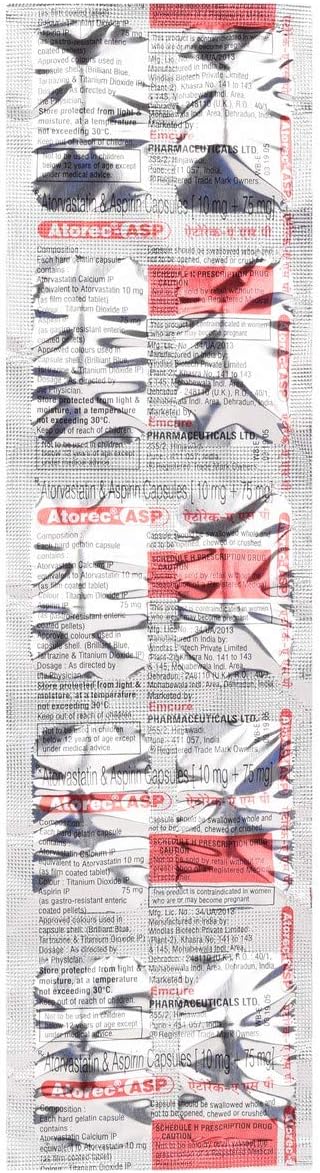 Atorec Asp - Strip of 10 Capsules