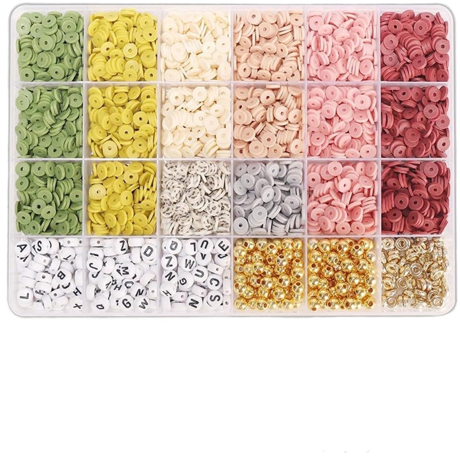 FOAAXSG Alphabet Beads Girls Handcraft Jewelry Making Set Clay Beads & Golden Alphabet to Make Custom Friendship Bracelets(Beads Kit1)