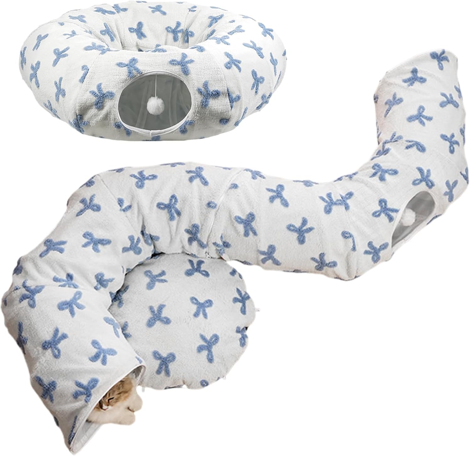 Cat Tunnel Bed – Plush Play Tube with Cave Design | Soft Indoor Pet for Multi Cat Homes, Provides Rest, Warm Sleeping Space, Interactive Fun Toy