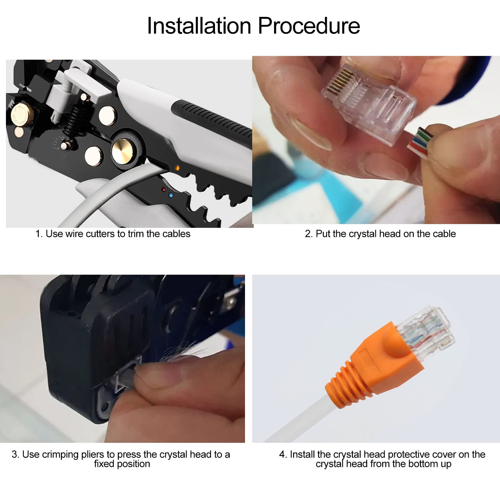 Miękkie plastikowe złącze kabla Ethernet RJ45 osłona butów odciążeniowych CAT5 CAT5E CAT6 CAT6E 100 szt. firmy Copapa (wielokolorowe)