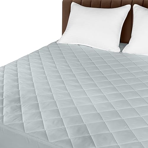 Miniatura 7 de Utopia Bedding Colchón acolchado ajustable (tamaño matrimonial, gris claro) Protector de colchón elástico ajustado, funda de colchón que se estira