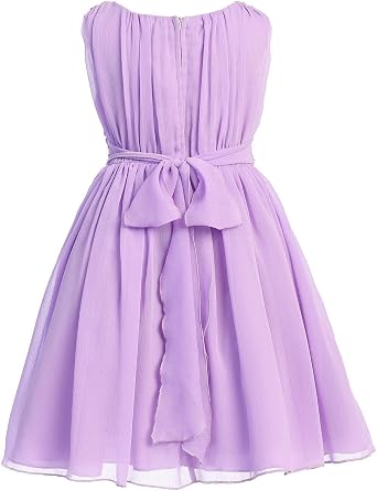 Little Girls Elegant Yoryu Wrinkled Chiffon Summer Flowers Girls Dresses