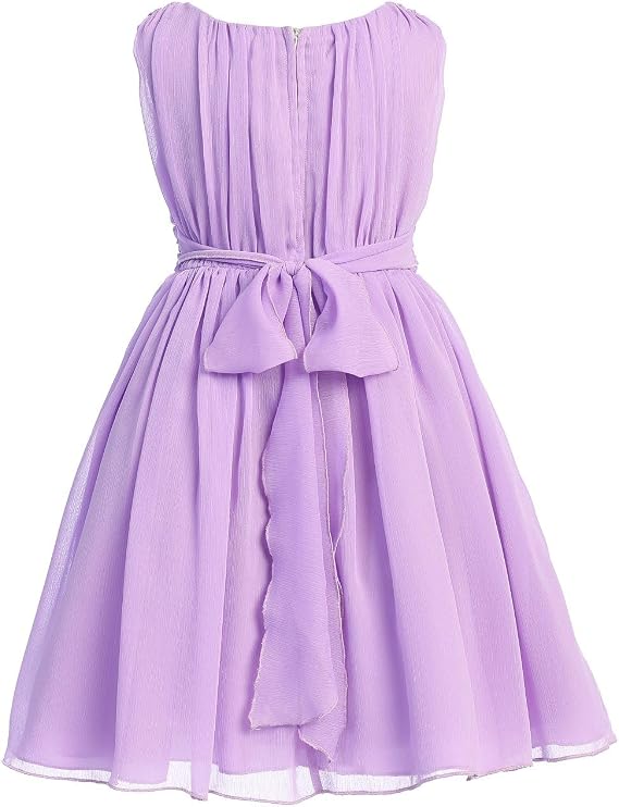 Little Girls Elegant Yoryu Wrinkled Chiffon Summer Flowers Girls Dresses