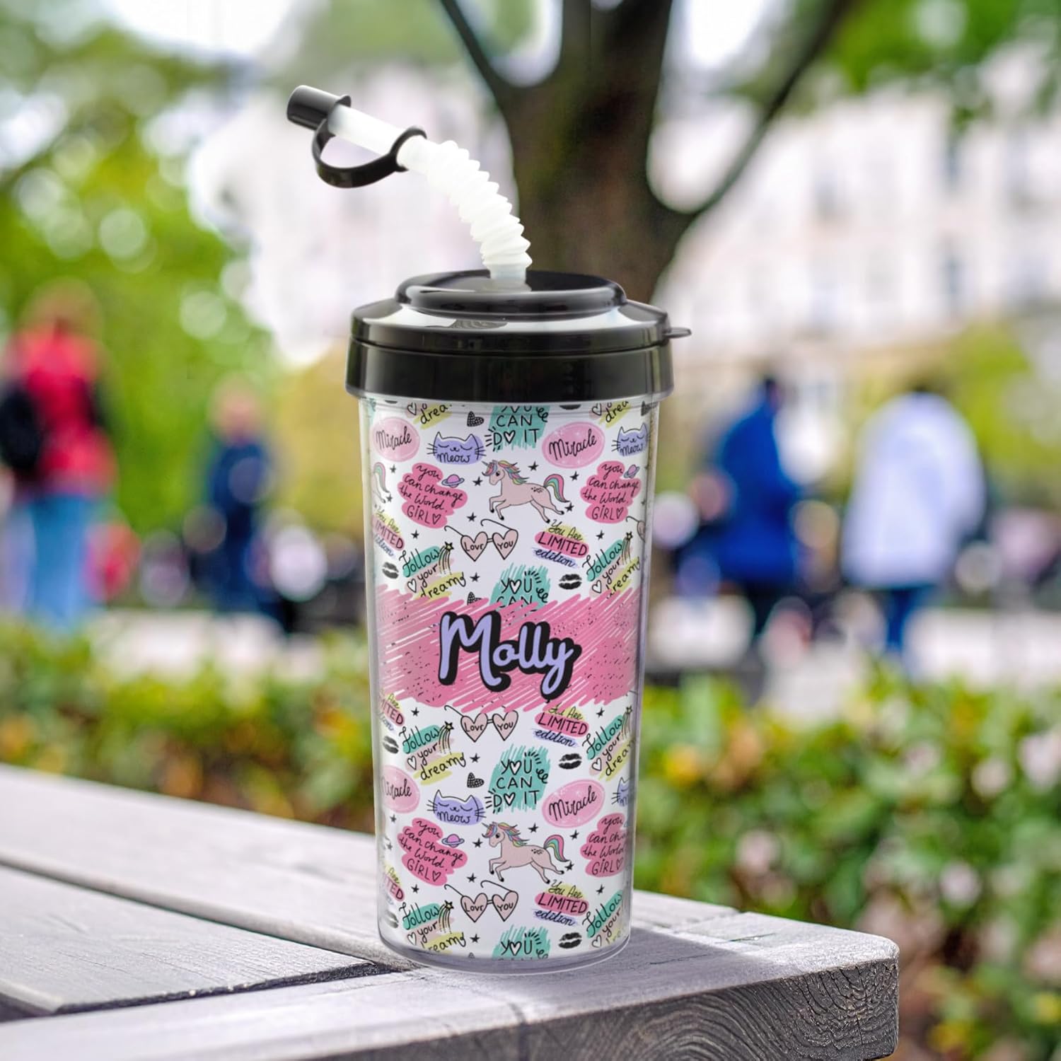 Thermo-Temp 20 oz. Create Your Own Travel Tumbler with Bendy Straw in Black - Image 3