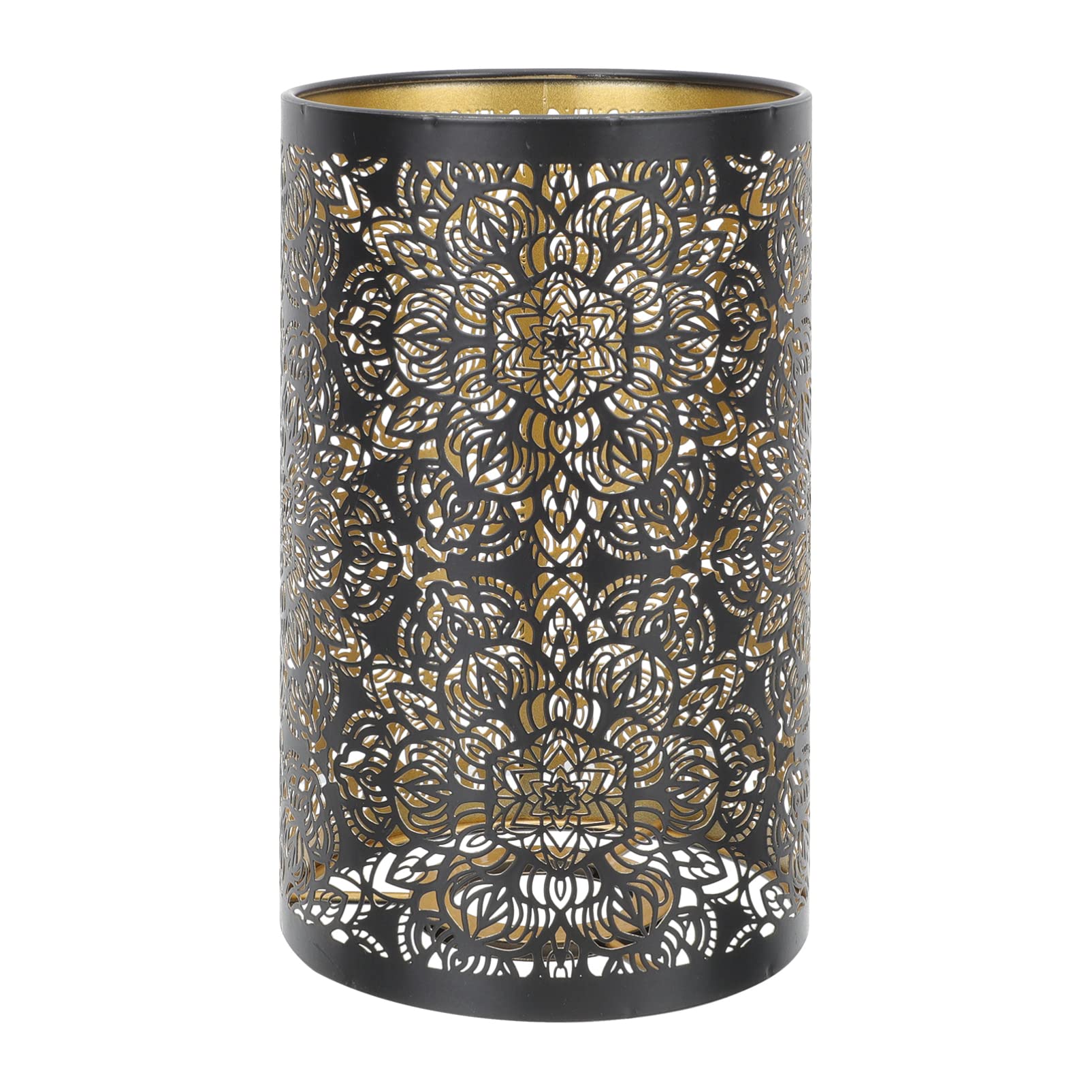 Topyond Drum Lamp Shade Fir Leaf Shape Hollow Out Metal Decorative Lampshade Cover For Table Wall Ceiling Lamp E27 E14 Clip On (Gold), Lampshades - Canada
