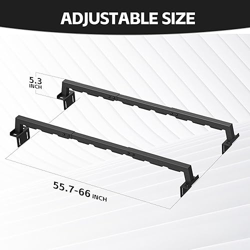 Vista 42 de Bastidores ajustables de 14.6 a 17.4 pulgadas de altura para caja de camioneta con 2 luces LED compatibles con Tacoma/Tundra/Silverado 1500/Sierra