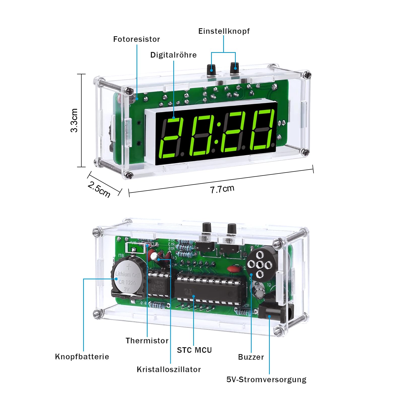 DONGKER DIY Lötübungsset – 6-stelliger Taschenrechner Bausatz Mit Display, Elektronik-Kit Für Schüler & Einsteiger