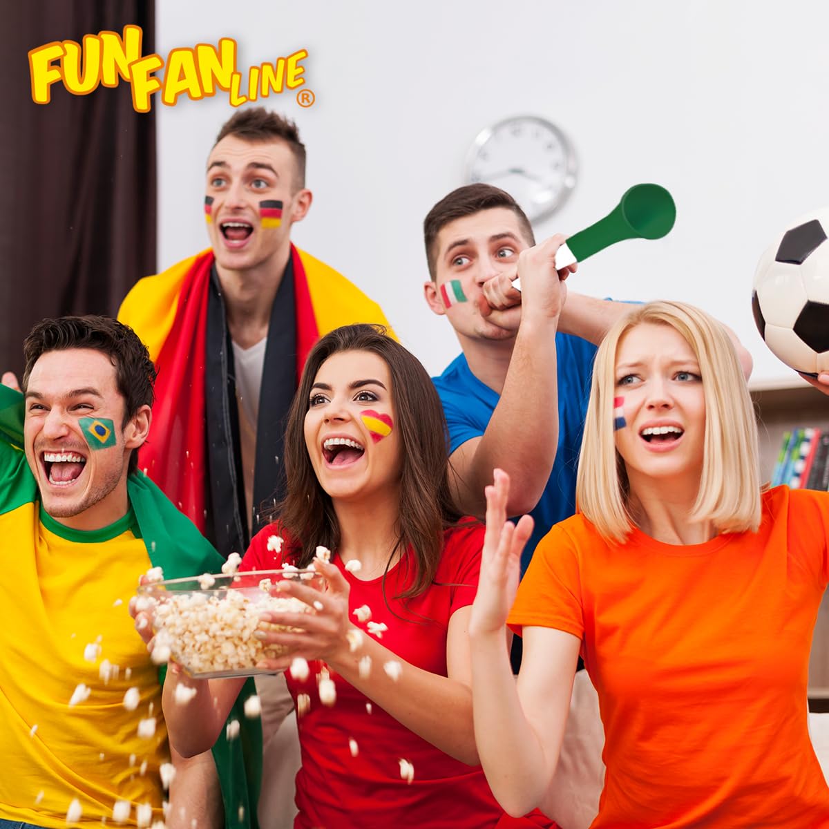 Pack 3 Trompettes Vuvuzela à Trois Corps | Klaxon Compact et Démontable pour Football, Fêtes et Événements Sportifs | 98 DB Animation Enfants et Adultes Facile à Transporter (Irlande)