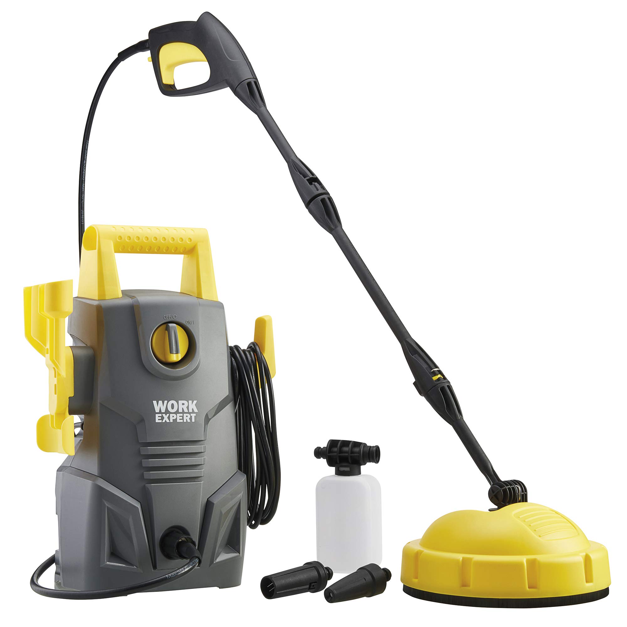 Work Expert Pressure Washer Jet Wash Power Washer 1600W 90bar with Adjustable Spray Nozzle & Detergent Container (Pressure Washer & Patio Cleaner)