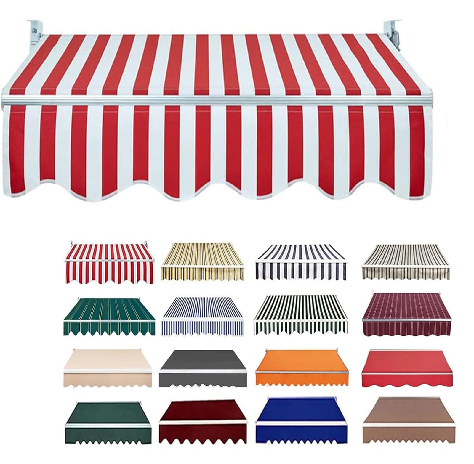 Retractable Patio Awning Replacement Fabric, Water-Resistant Polyester Replacement Canvas For Awnings, Deck, Balcony, Yard,Awning Replacement Canopy,04,13.1x11.5FT/400x350CM