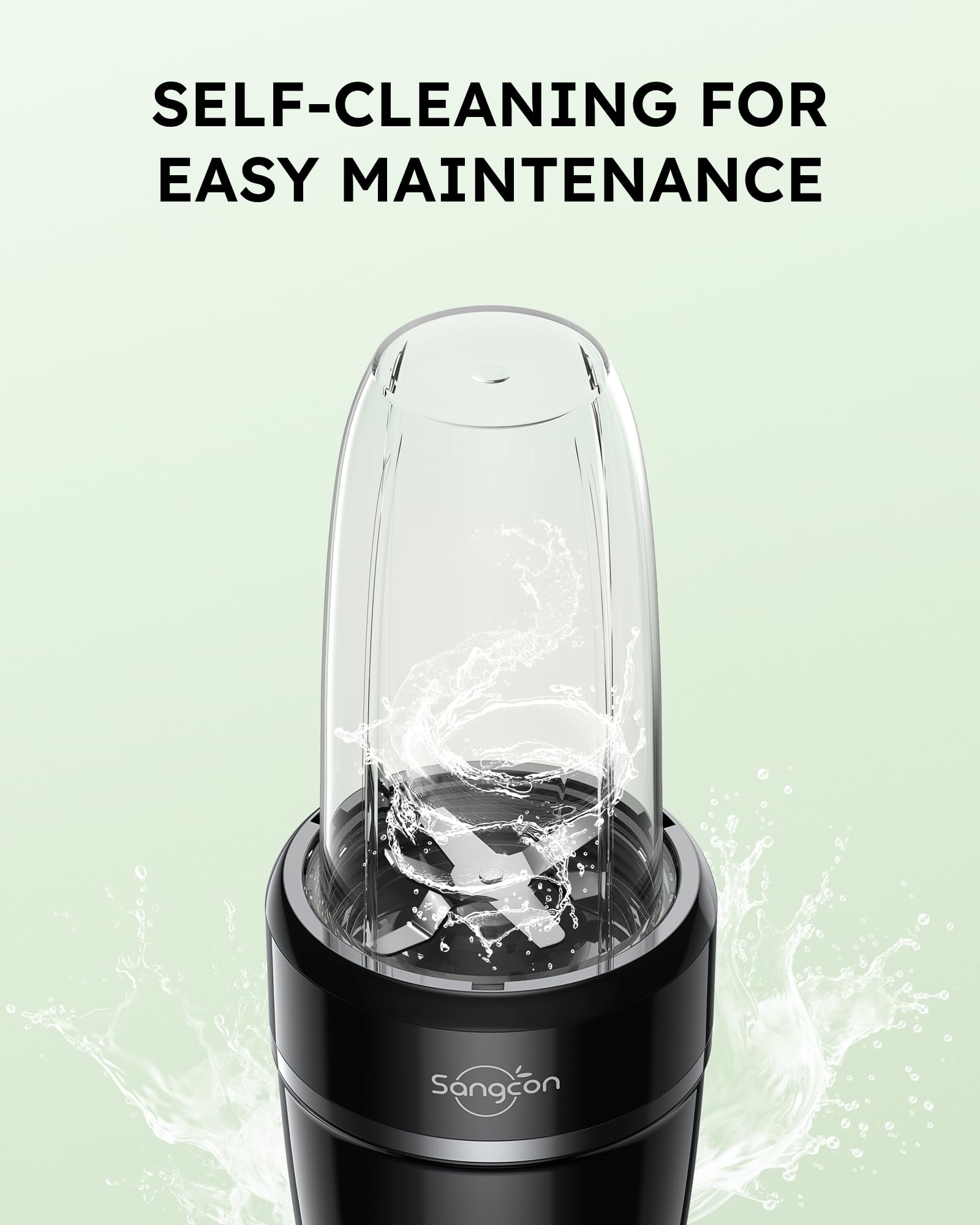 Sangcon - Frullatore da cucina da 1000 W, 3 tazze, 2 beccucci, 1 tappo di conservazione, 1 tappo To-Go, frullatore portatile per frullati e frullati