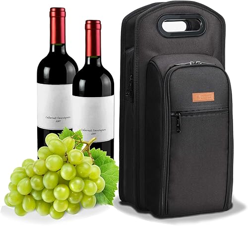 Miniatura 58 de ALLCAMP - Bolsa de vino con compartimento refrigerador, juego de picnic que lleva dos juegos de vajilla Negro