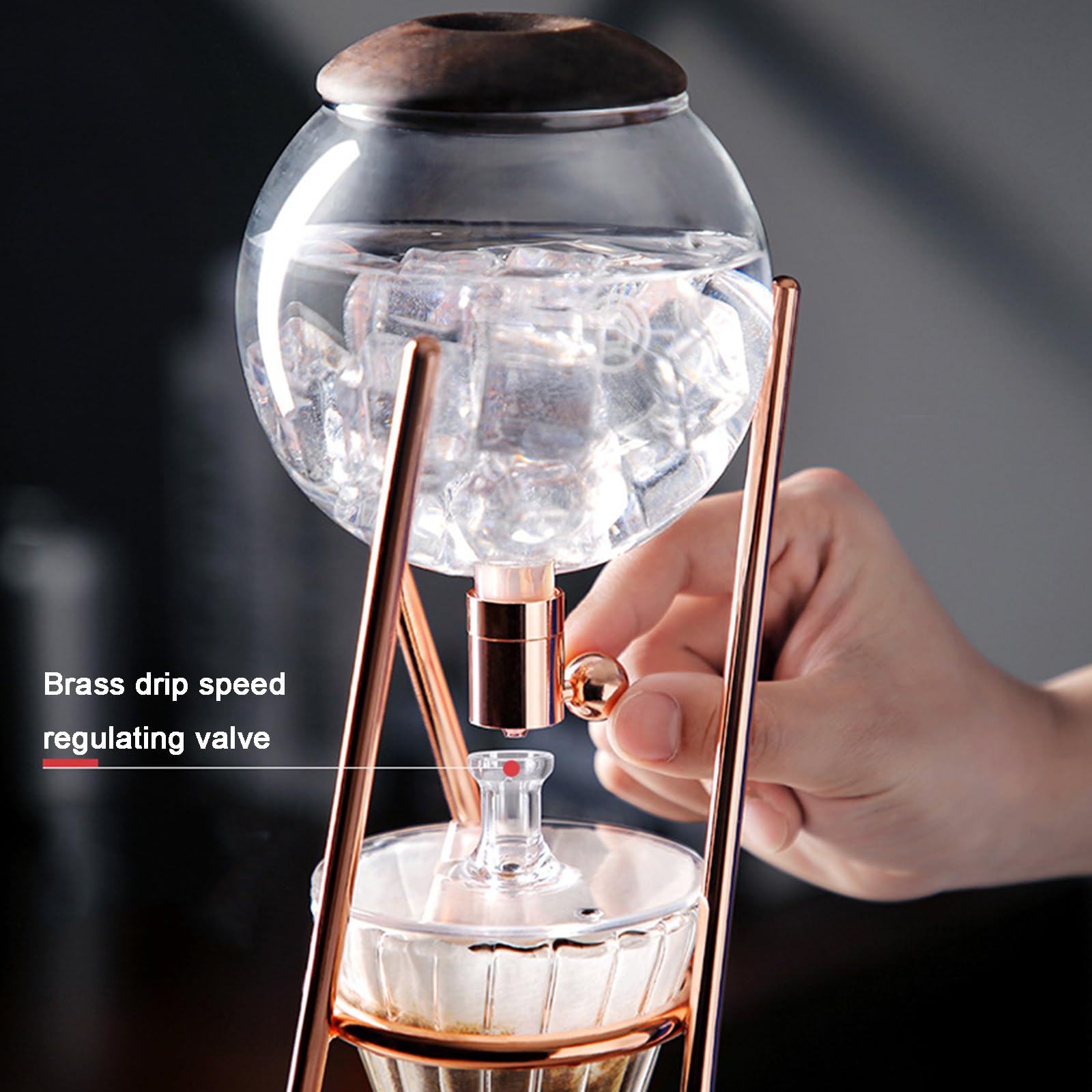 Cold Brew Coffee Tower, 500 Ml Eiskaffeemaschine, Mit Slow Drip-Technologie, Edelstahlständer, Glaskanne, Handgespülter Espresso, Ergibt 3-5 Tassen