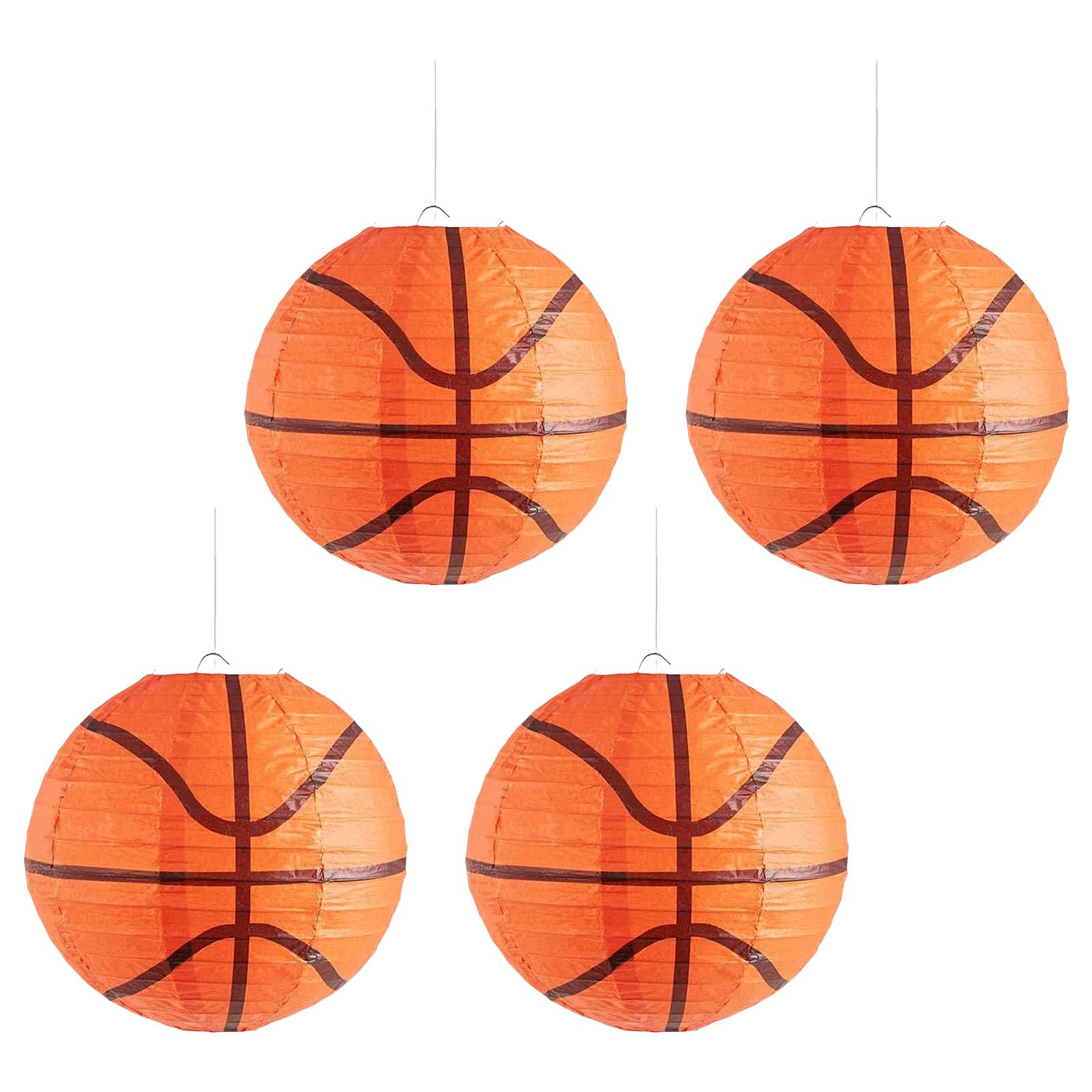 YROHGKPN Of 4 Basketball Paper Lights 8 / 12Inch Creative Party Decorative Lights for Sport Theme Event Gathering Basketball Fan Decoration