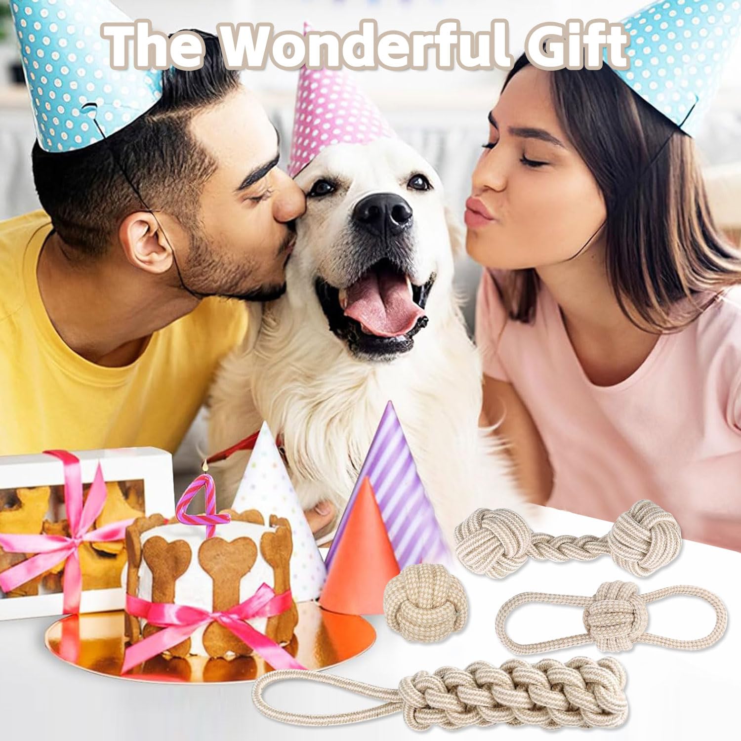 Weihnachts-Hundespielzeug Set – 9 Seile & 1 Strumpf Für Kleine & Mittlere Hunde