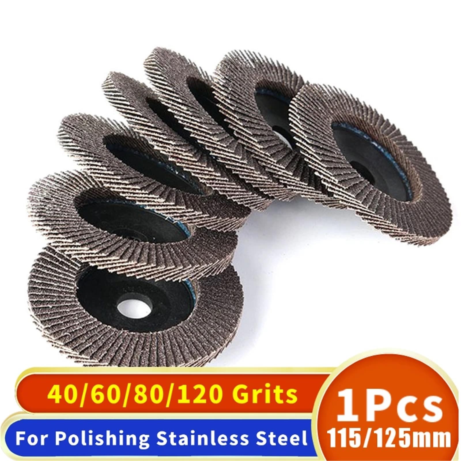 Tarcze listkowe szlifierki kątowej 5 szt. 4,5/5 "115/125 mm 40-120 Grit ścierne ściernice do szlifowania drewna metalowego(6.5,5 Inch 125MM)