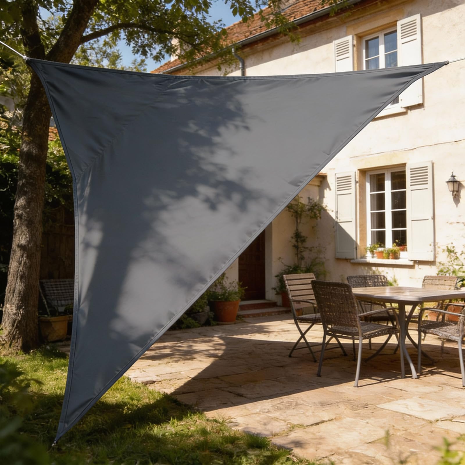 HAIKUS Toldo Vela de Sombra Exterior Rectangular 3x4m Protección UV PES Impermeable, Lona Sombra para Terraza Jardín - Arena — view 13