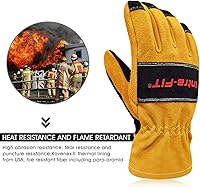Vista 4 de NFPA 1971 Structural Firefighter Glove, 3D Curved Design, Heat and Flame Resistant, Water Resistance