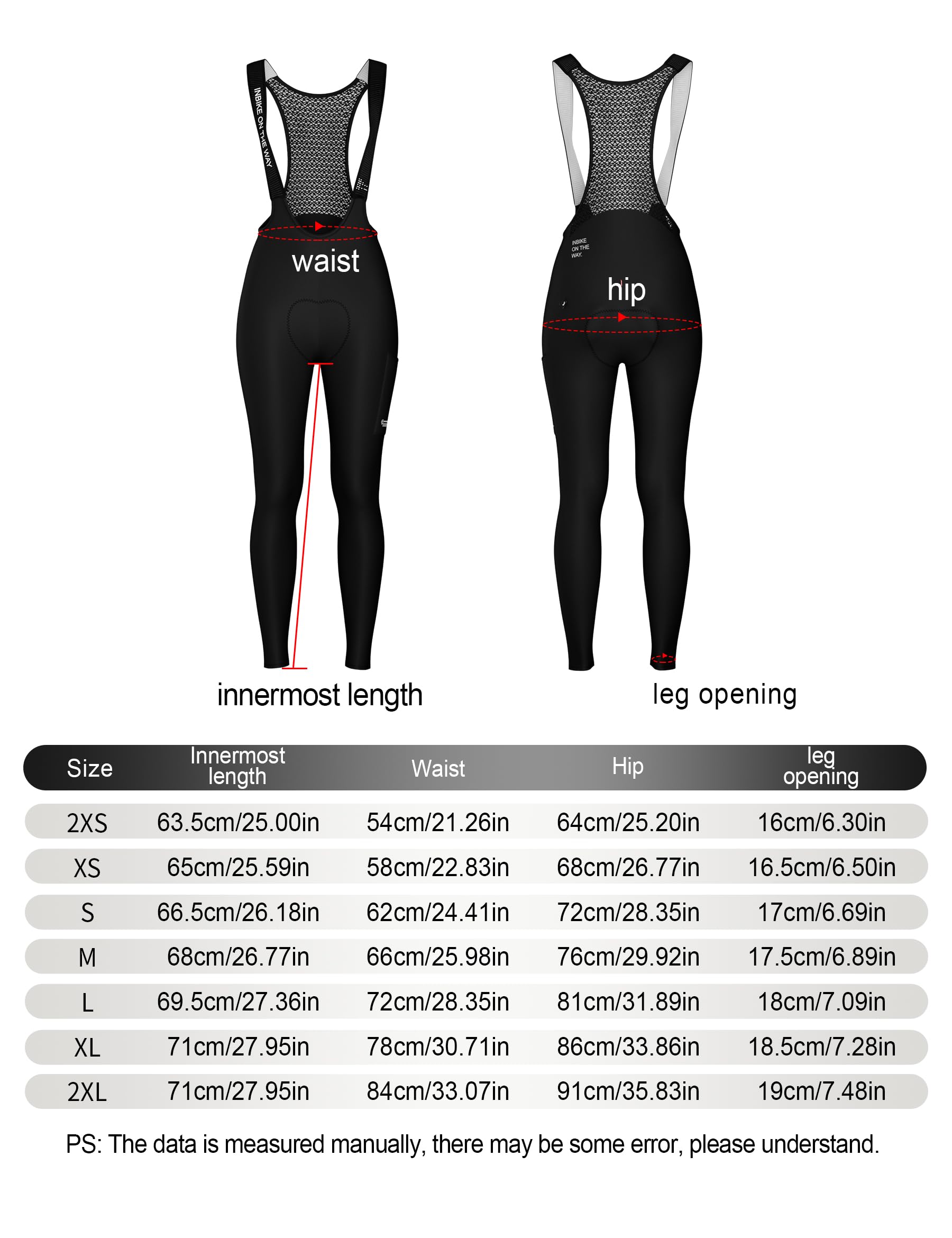 INBIKE Cuissard Velo Femme Long Hiver Femme Rembourré 3D Polaire Fleece avec Poche sur côtés Pantalon de Haut Taille