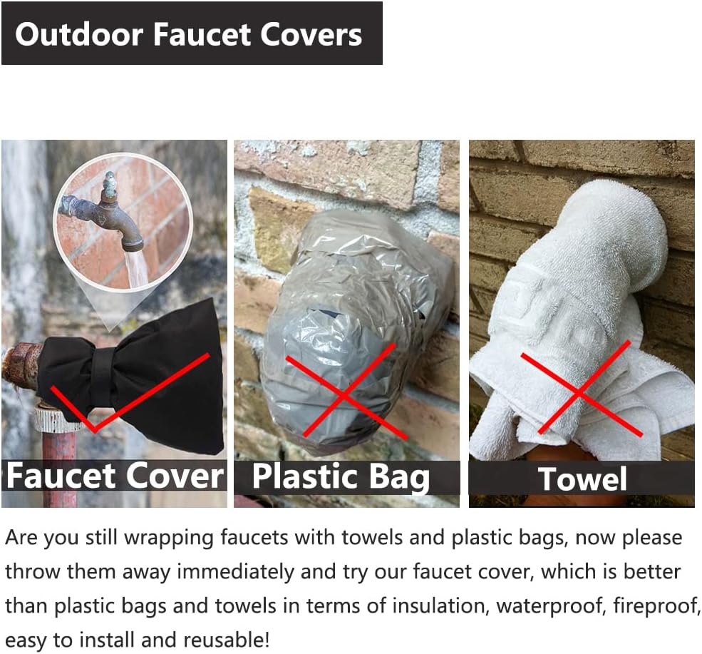 5 Pack Outdoor Faucet Covers for Winter Freeze Protection Waterproof Garden Spigot Cover Water Sprinkle Valve Insulation Wrap Hose Bib Protector Reusable Faucet Sock 5.9" x 7.9" x 2.3" : Patio, Lawn & Garden