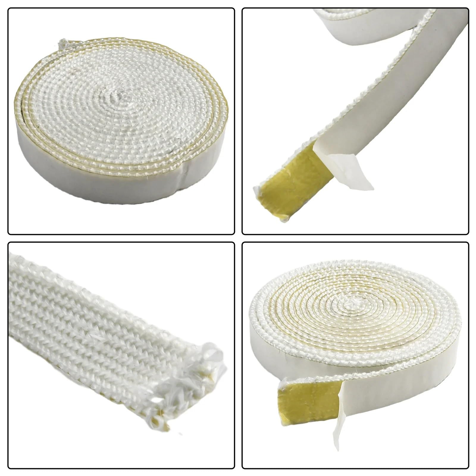 Guarnizione Stufa a Legna Guarnizione in fibra di vetro con striscia guarnizione | Camino Stufa a Pellet Porta Caminetti Bifacciali Lunghezza 300CM