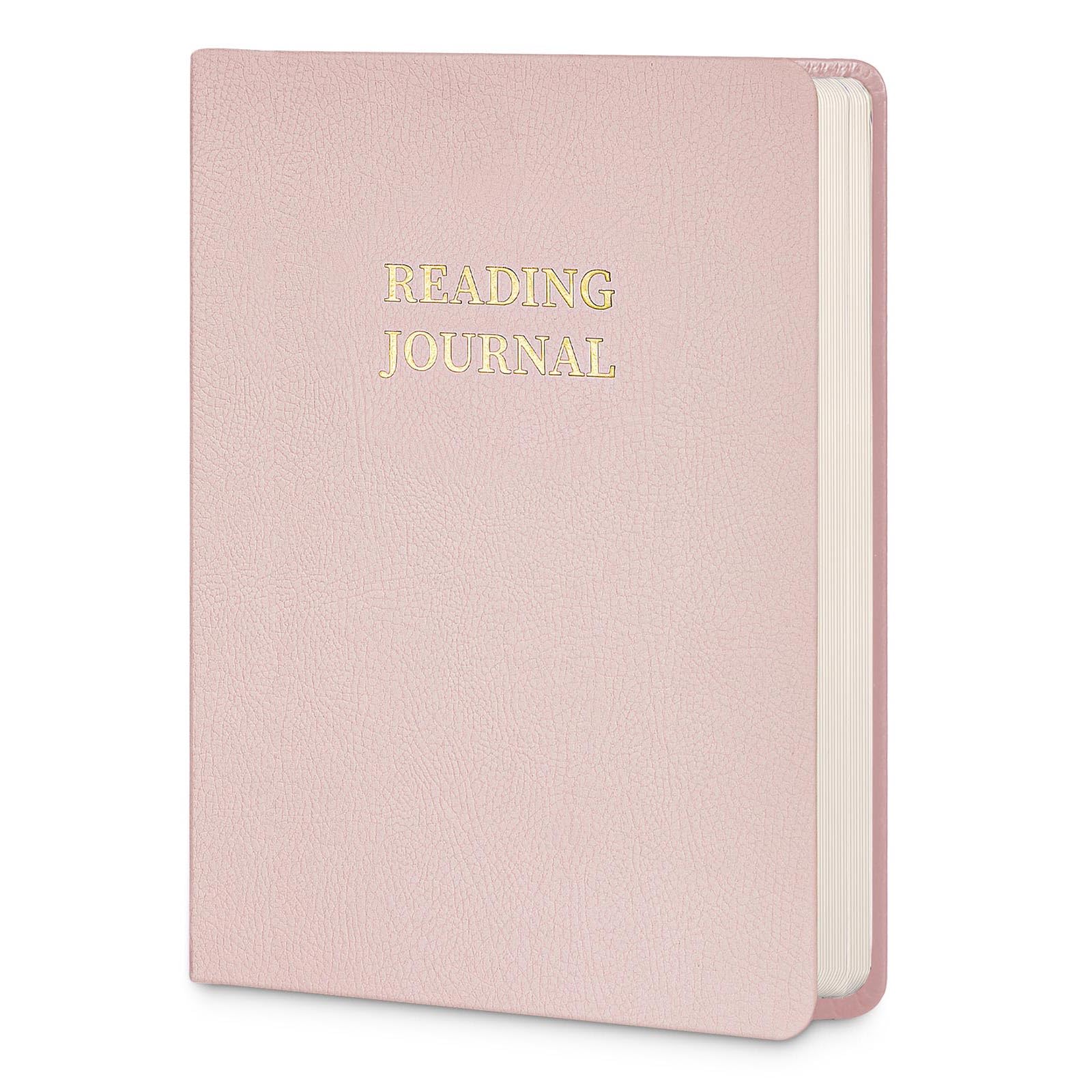 TSFPapier Reading Journal Book Lovers Gifts Hardcover Leather Readers Accessories Track Reading Log with 121 Books Reviews, 5.8”x8.3”, Pink