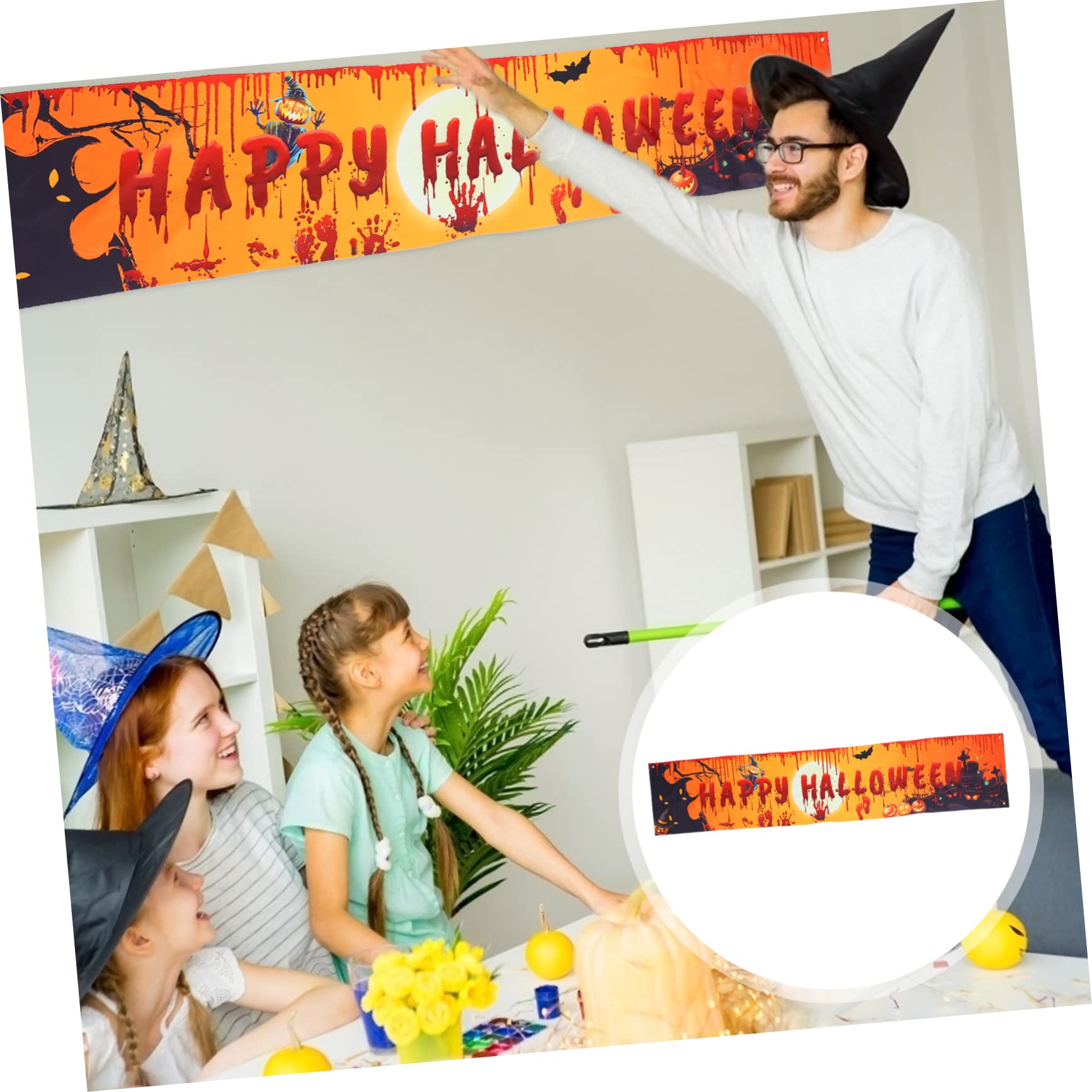 Alasum 6 szt. Halloween baner dekoracja na drzwi wejściowe Halloween girlanda nawiedzony dom krwawy baner chorągiewki baner straszny baner Halloween dekoracje ścienne baner na imprezę zombie kolorowy