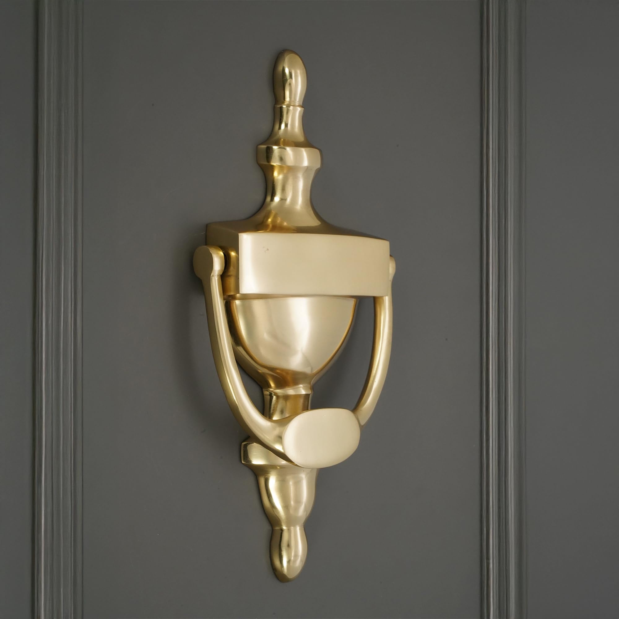 Infinity Decor Heurtoir de porte en laiton poli de style victorien 200 mm - Heurtoir de porte à main de qualité supérieure pour portes d'entrée d'entrée