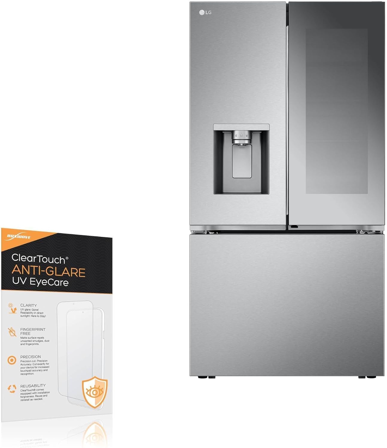 BoxWave Screen Protector Compatible With LG InstaView Refrigerator (LRYKC2606S) - ClearTouch Anti-Glare Anti-UV EyeCare (2-Pack), Filters out Harmful Blue Light Reduce Fatigue