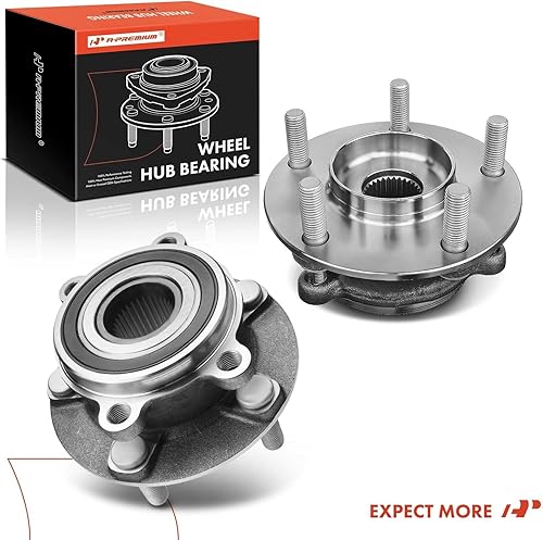 Miniatura 9 de A-Premium 2 rodamientos de rueda delantera y conjunto de cubo con 5 lengüetas compatibles con Mazda CX-5 2013-2022, 6 2014-2019, repuesto # 513347