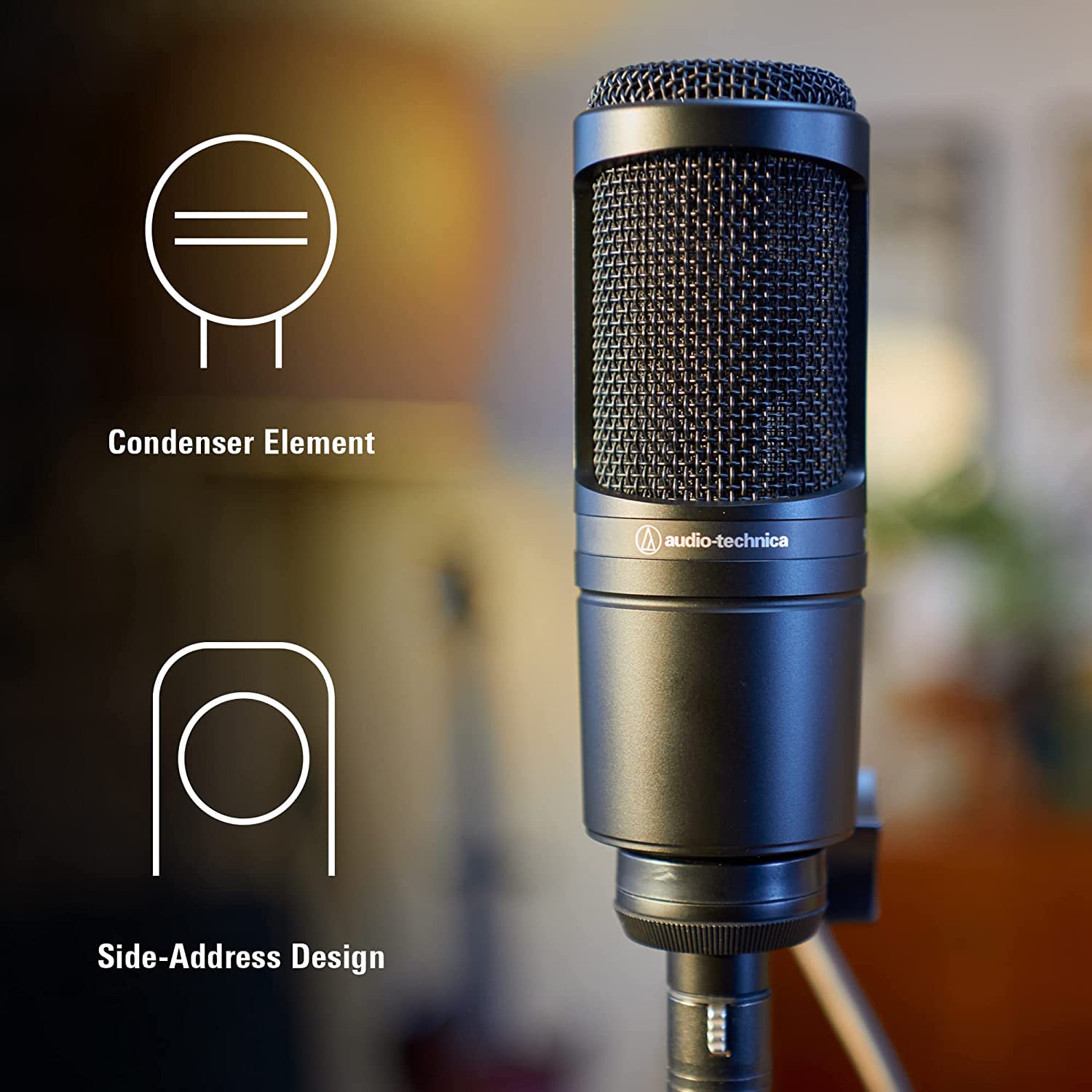 極美品audio-Technica AT2020 XLR ガンメタルエディション Audio-Technica AT2020 Cardioid Condenser Microphone (XLR