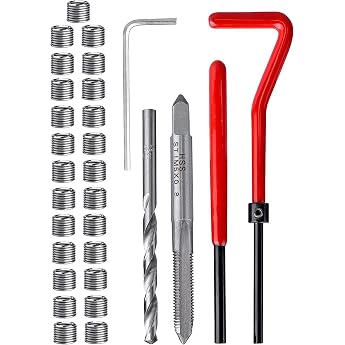 Pack of 30 M5 x 0.8 mm Thread Repair Insert Kit Stainless Steel Thread Repair Kit Helicoil Coil Compatible Hand Tool Set for Car Repair