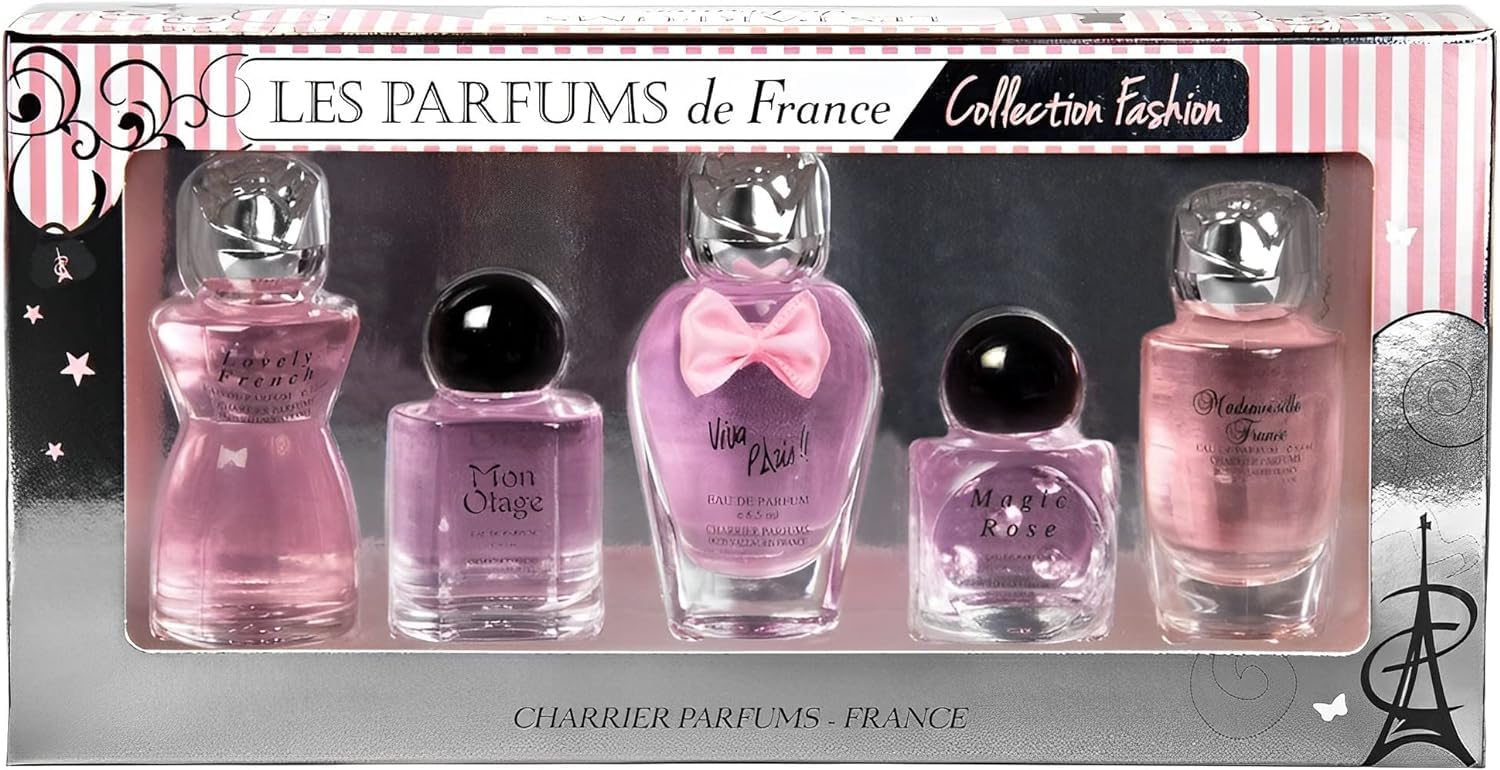 Charrier Parfums - Cofanetto di lusso Top Ten con 10 Eau de Parfum in miniatura 52,7 ml & collezione Fashion" Cofanetto di 5 Eau de Parfum in miniatura, 49,7 ml