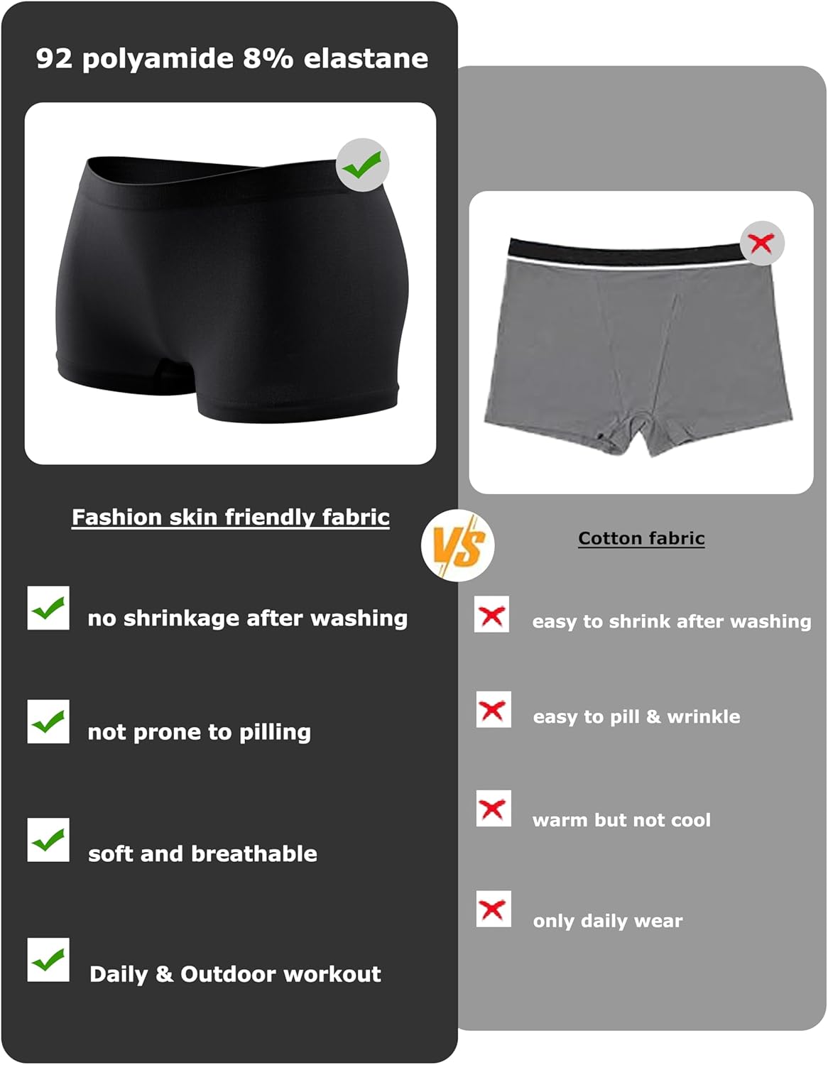 Womens Boyshorts Underwear Seamless Boxer Briefs Full Coverage Soft Stretch Boxer Shorts For Women 4 Pack - Image 3