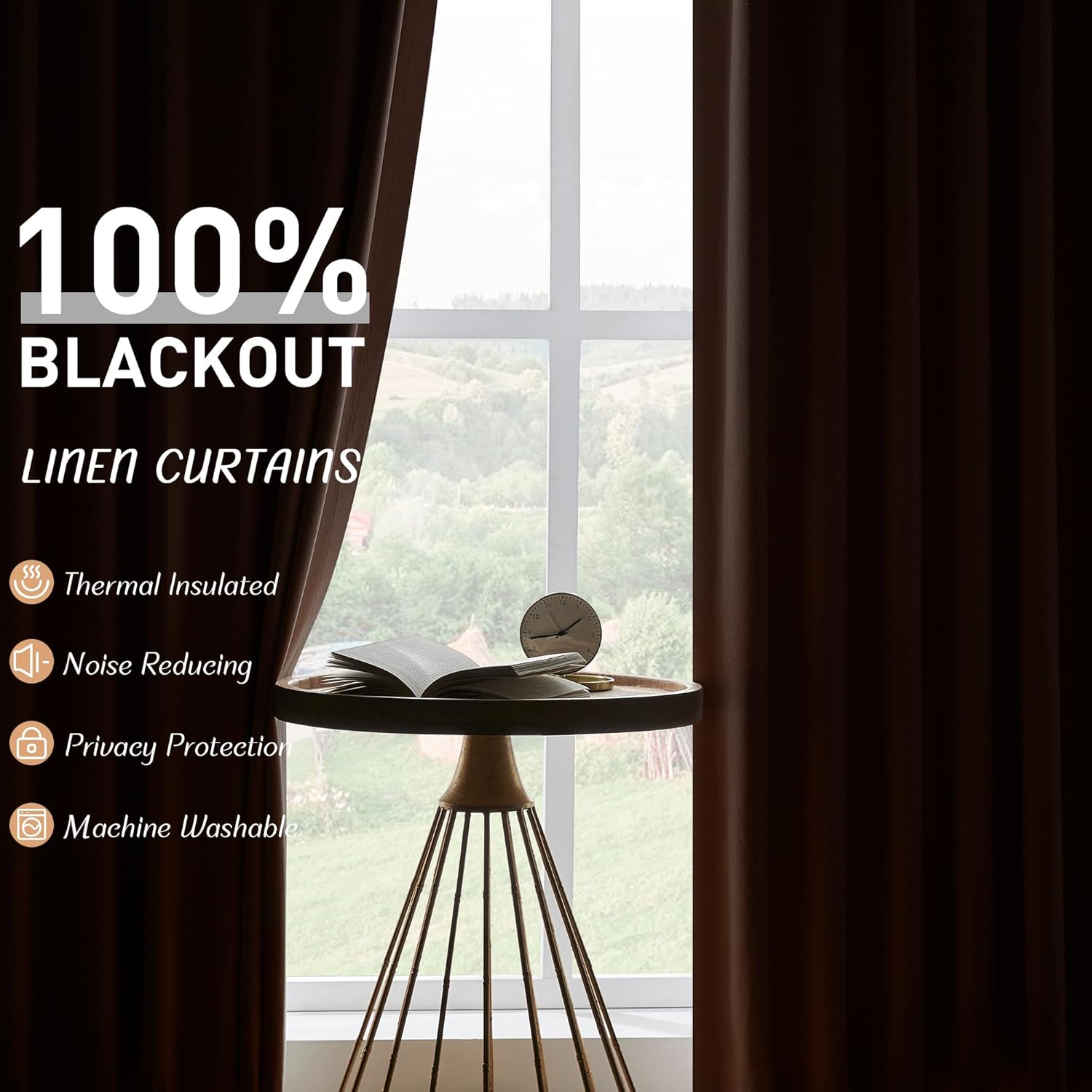 UHITECH Extra Long Curtains for Living Room 108 Inch Long Bedroom Blackout Curtain Back Tab Thermal Farmhouse Window Black Out Drapes Rod Pocket Outdoor for Patio