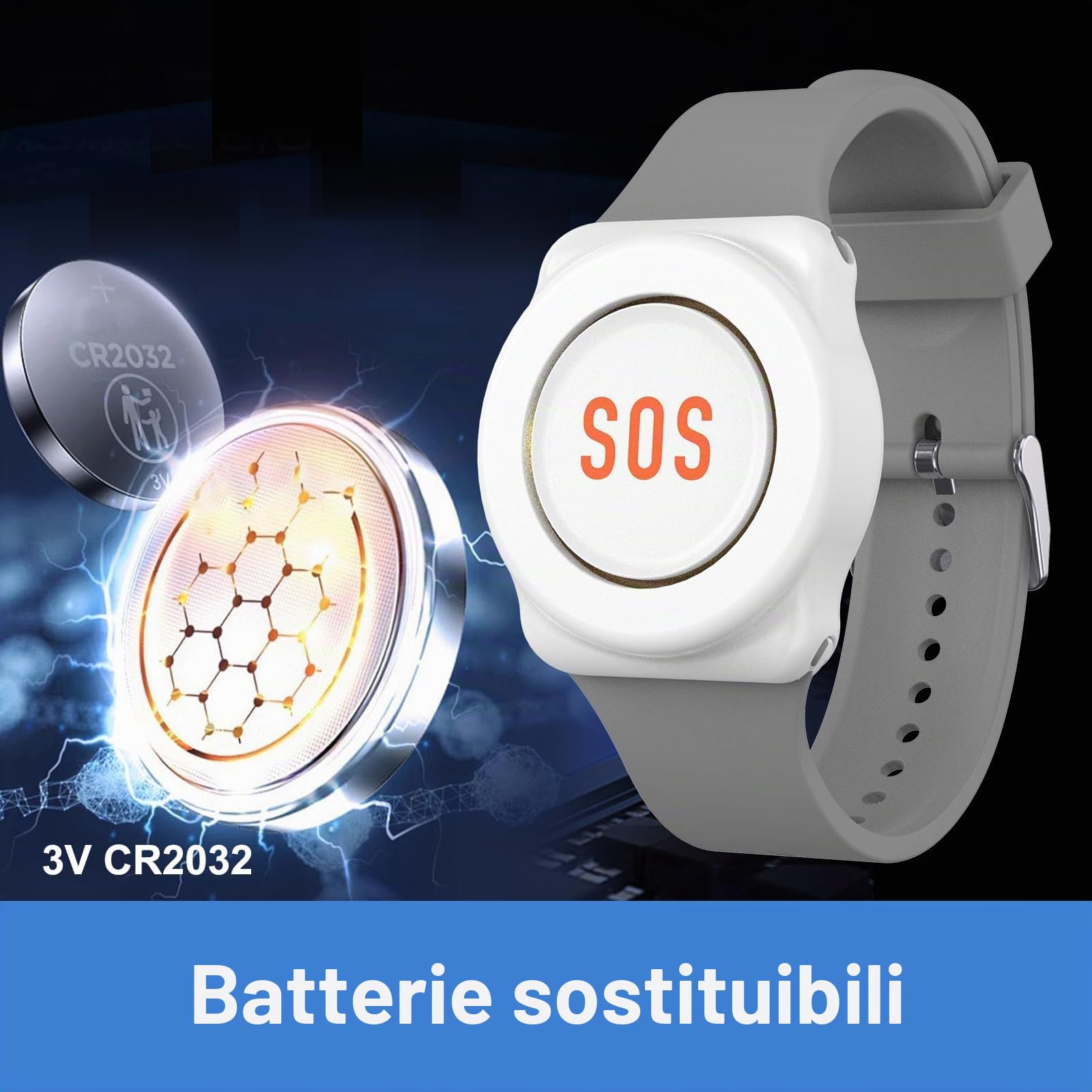 DAYTECH - Pulsante di chiamata di emergenza portatile WiFi Tuya Smart Senior, sistema di allarme per anziani e disabili, SOS per bambini