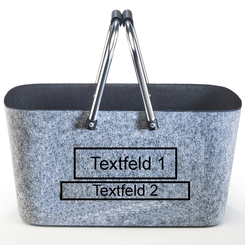 Kobolo personalisierbarer Filzkorb 42x30x22 cm Schwarz