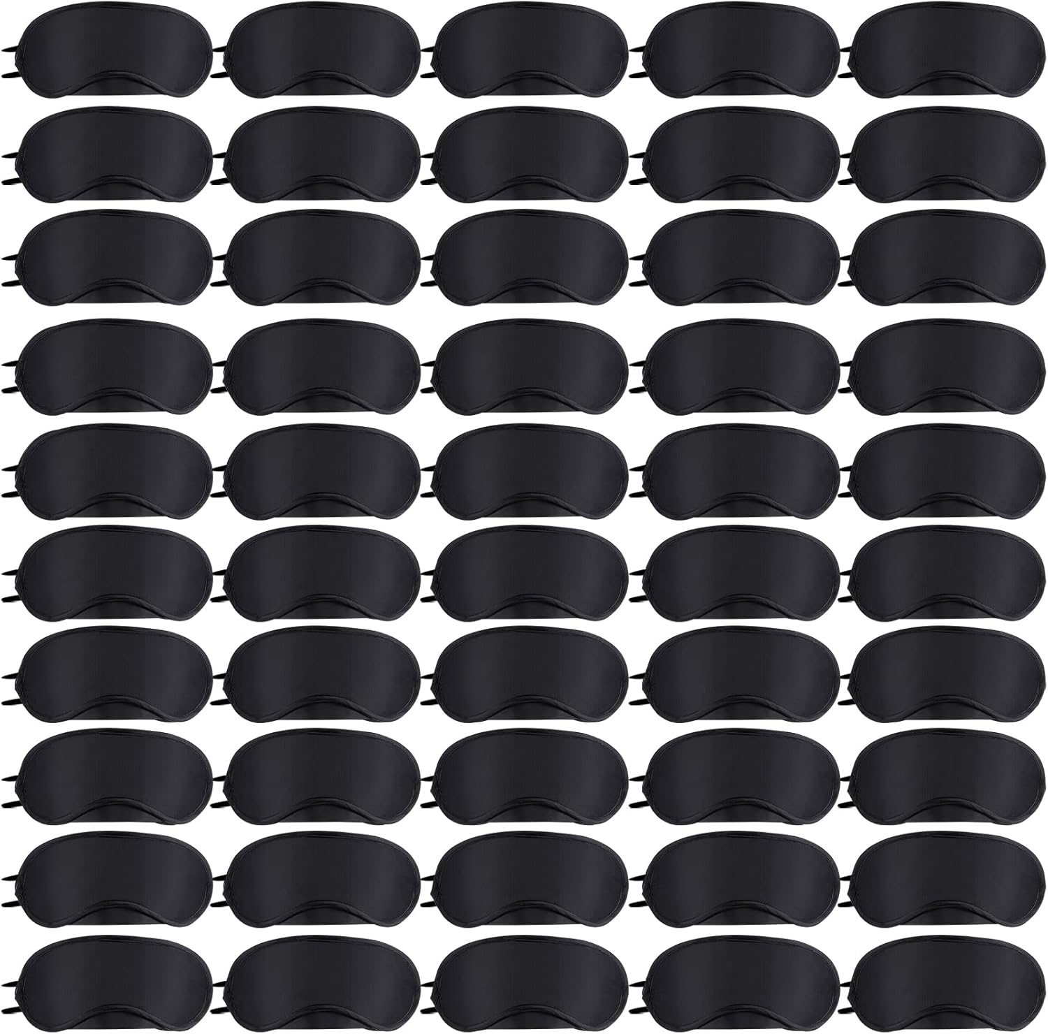 50 Pieces Blindfold Eye Cover Sleep Mask,Blind Folds for Game,4 Layers Blindfold Sleeping Masks,Soft Sleep Mask Bulk with Nose Pad and Elastic Strap for Games Party Travel Sleep Women Men,Black