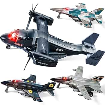 Amazon.co.jp: Geyiie 4個パック 合金軍用飛行機おもちゃセット