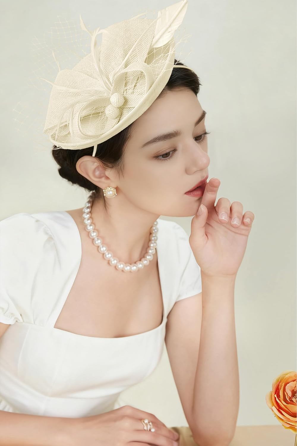 BABEYOND Fascinators Hats for Women - Tea Party 2025 Kentucky Fascinator Pillbox Derby Hat Sinamay Headband with Hair Clip - Image 5