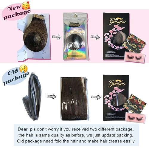 Miniatura 7 de GOO GOO Extensiones de cabello humano con cinta, 1622 rubio claro con reflejos rubios dorados, 18 pulgadas, 1.76 onzas, 20 unidades, puntas gruesas,