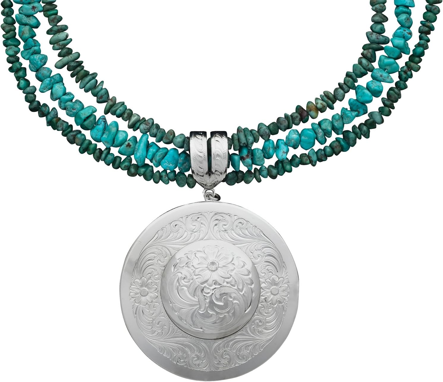 Montana Silversmiths Silver Engraved Concho Necklace NC1269