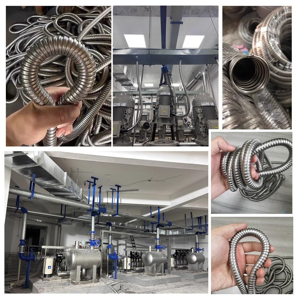 Tubo Corrugado De Acero Inoxidable 304 De 3 Metros (4/6/8/10/13/16/20 Mm), 1 Unidad(20x24mm)