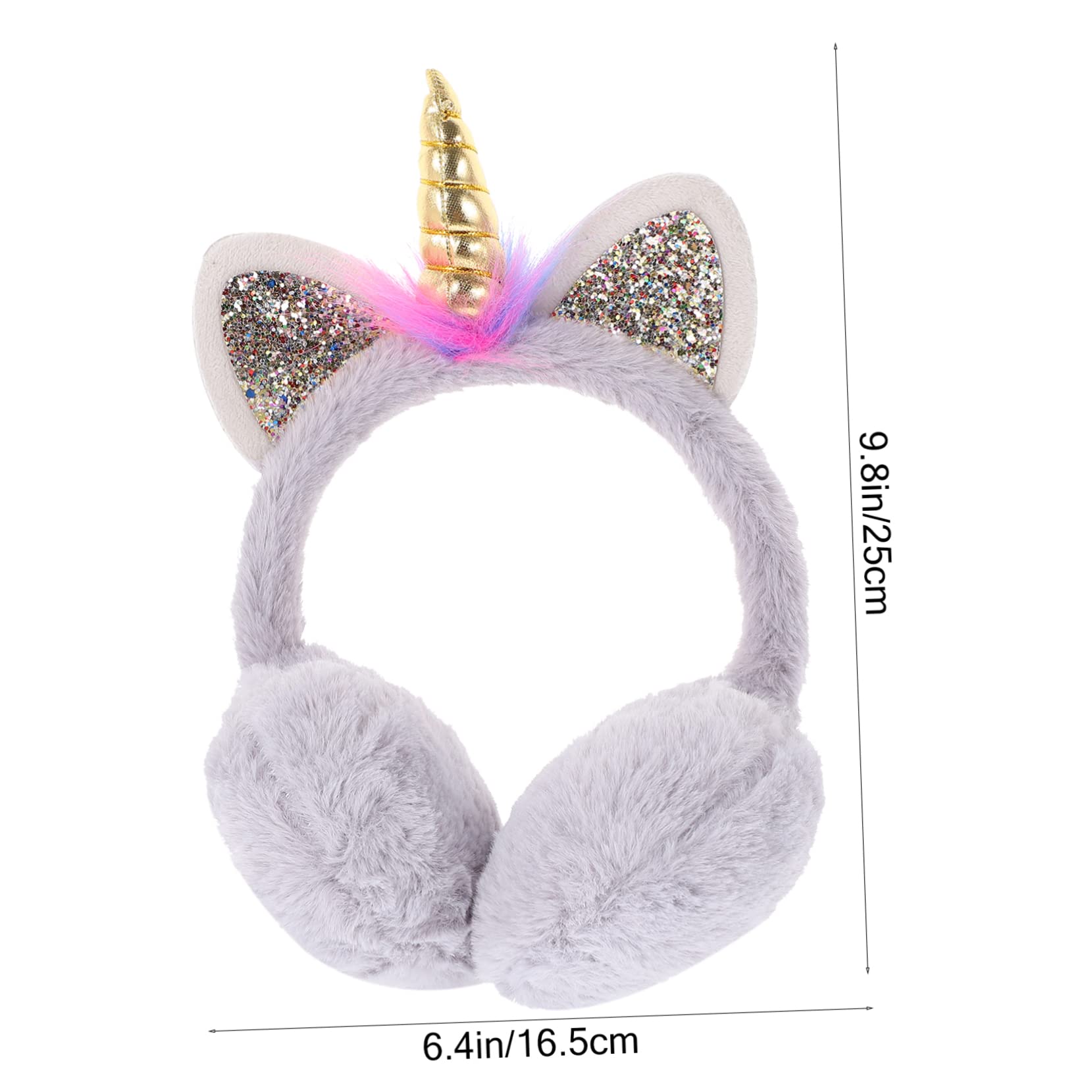 Veemoon Unicorn Horn Earmuffs Men Women Winter Ear Muffs Soft Fall Headband Adjustable Ear Covers