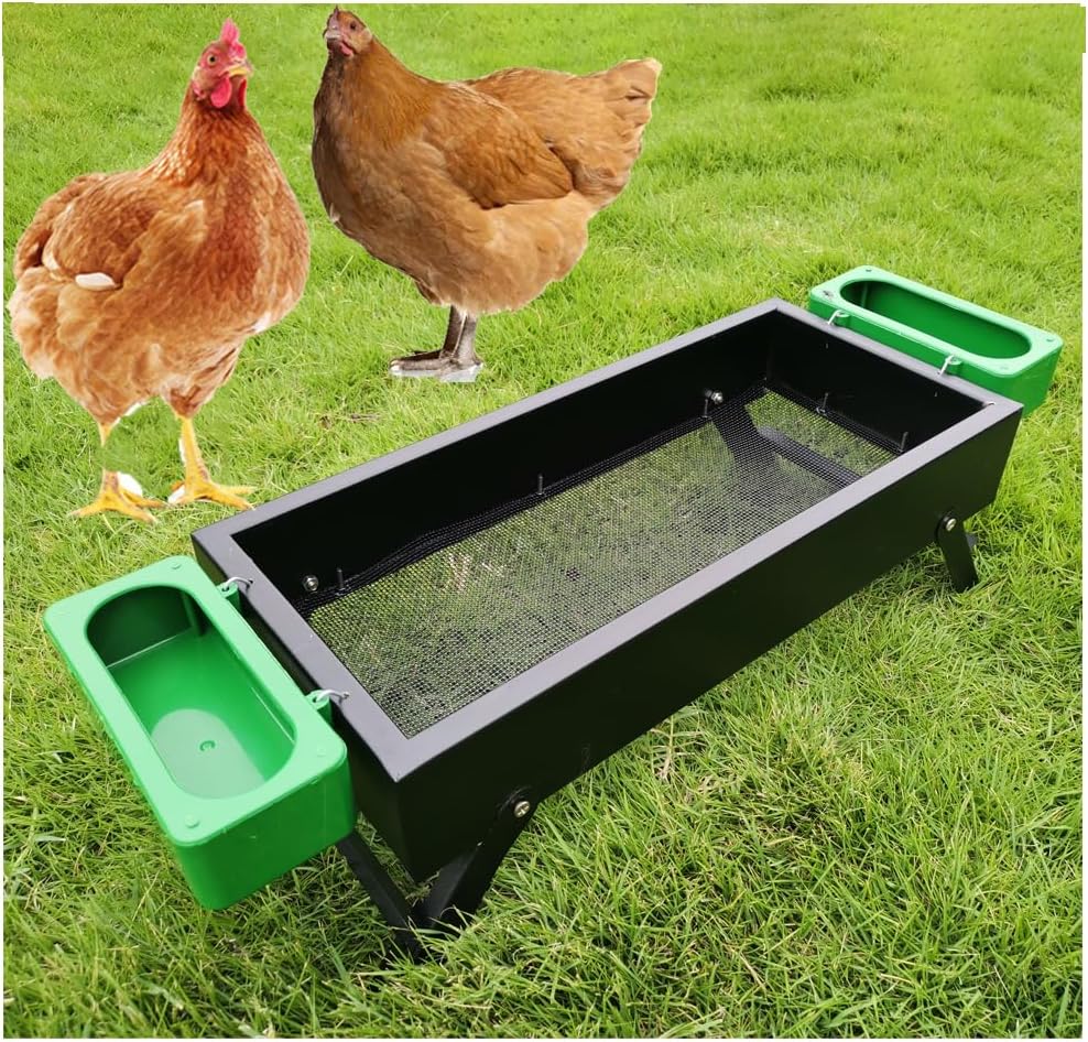 Amazon.com : SARANICE Chicken Feeder Picnic Table Bench Poultry Feeder ...