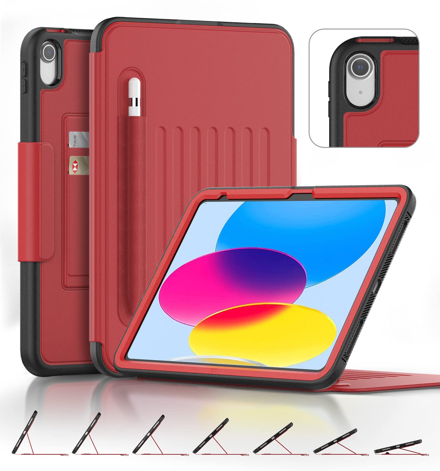 JETech Custodia Glitter per iPad (A16) 11a/10a Generazione (2025/2022) con Portapenne, Cover