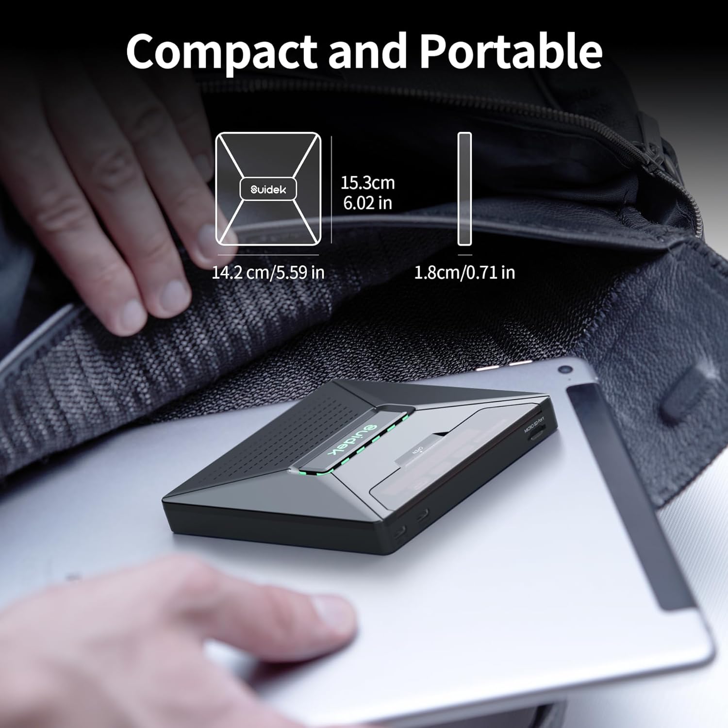 CD DVD Drive External, Portable CD DVD Driver +/-RW Burner with 2.5" SATA,SD Card Reader and USB A Type C 2.0 Hub Compatible with Laptop PC