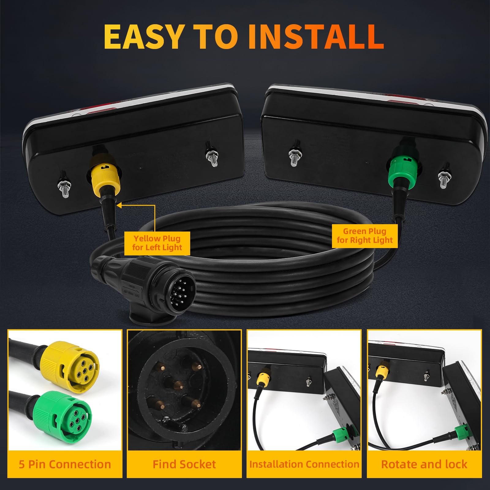 LED tylne światła przyczepa QP-XK607