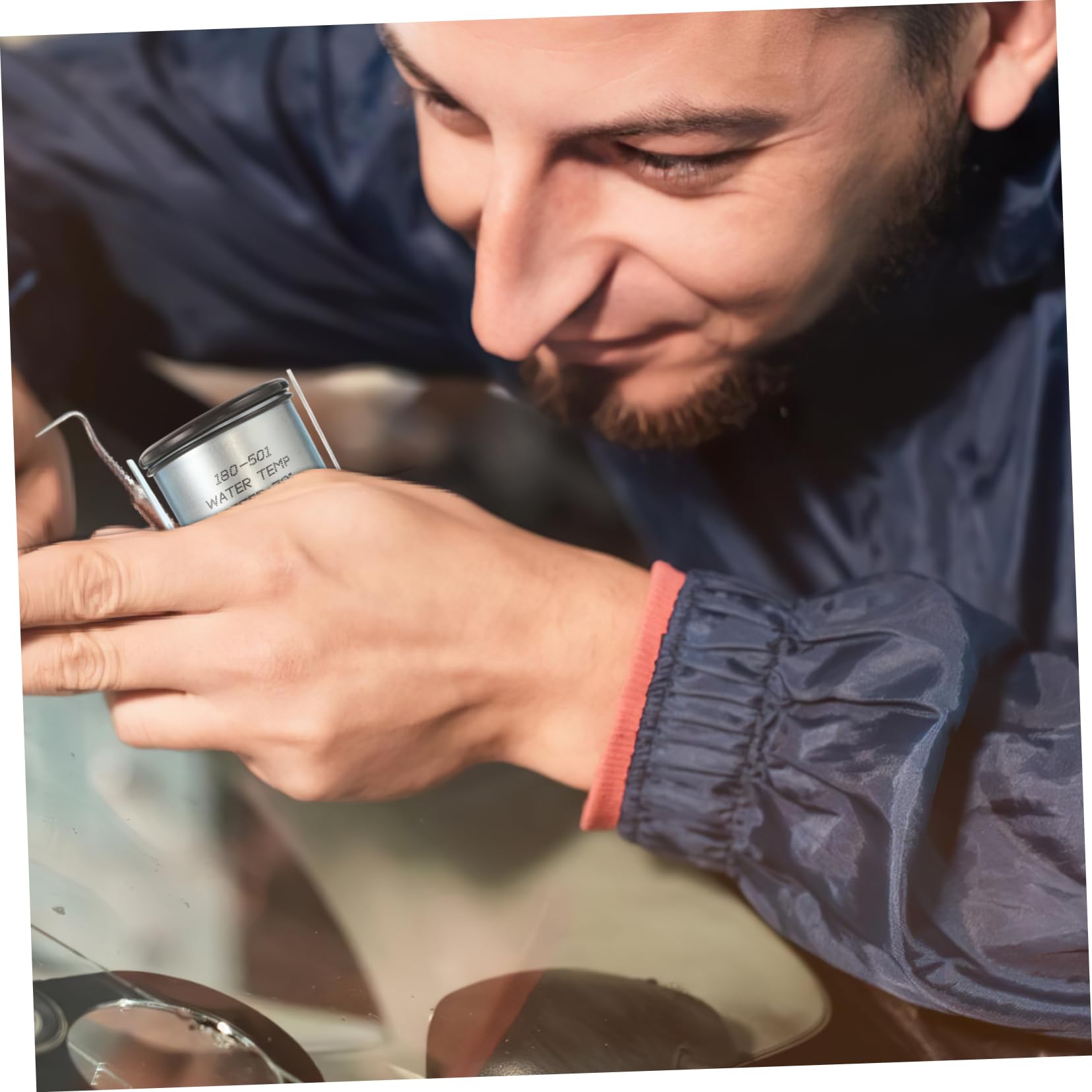Termometro per Temperatura Acqua 52mm Meccanico con Sensore in Metallo e Abs per Protezione Motore Auto Fai da Te Argento